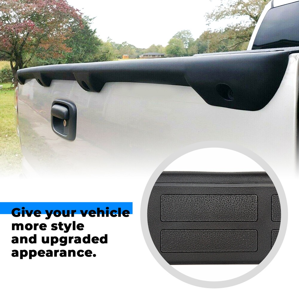 Tailgate Spoiler Cap Molding Top Protector For 1999-2007 Silverado Sierra Black