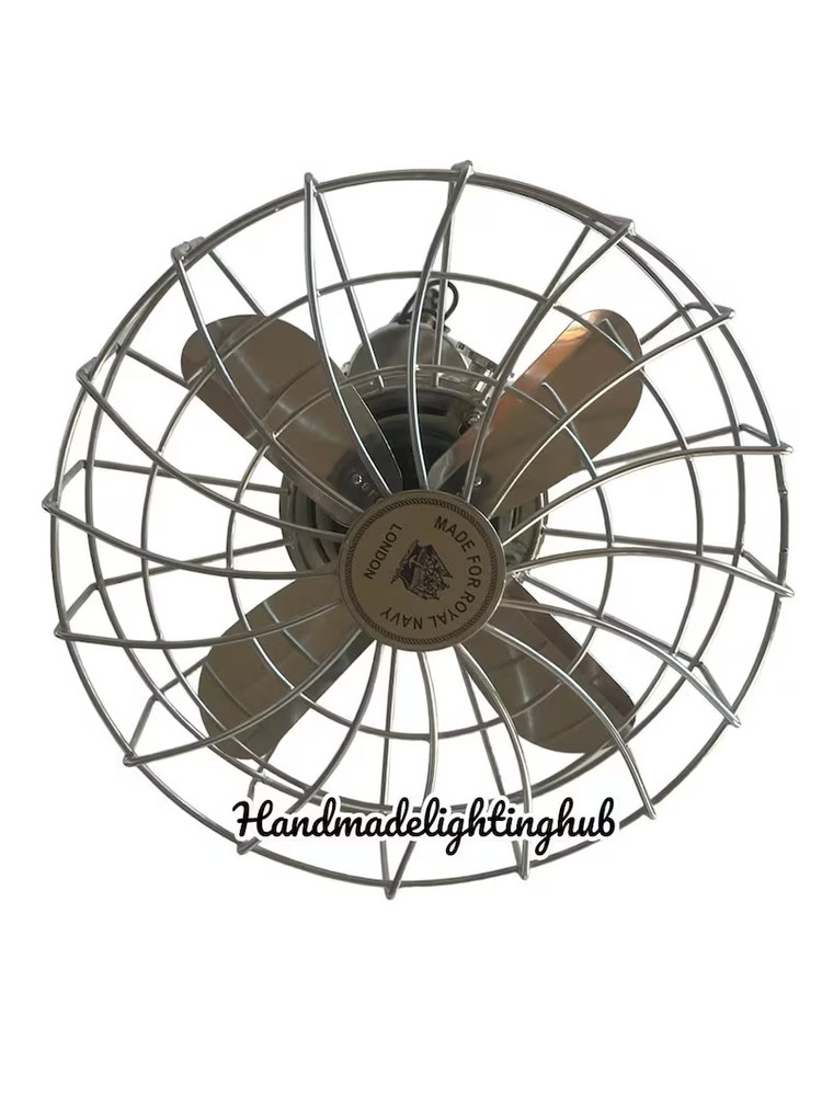 Industrial Ceiling Fan: Brown Finish, Adjustable Height