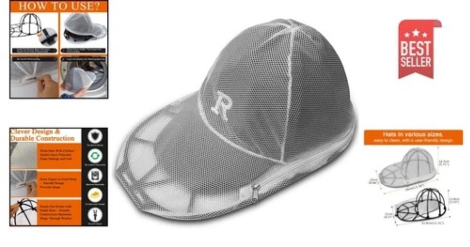 Space-Saving Hat Washer and Organizer for Baseball Caps – Heavy Duty Plastic