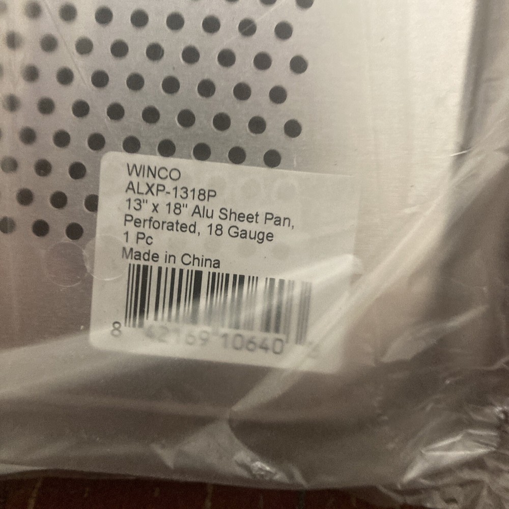Winco 13” x 18” Perforated Aluminum Sheet Pan, Half Size
