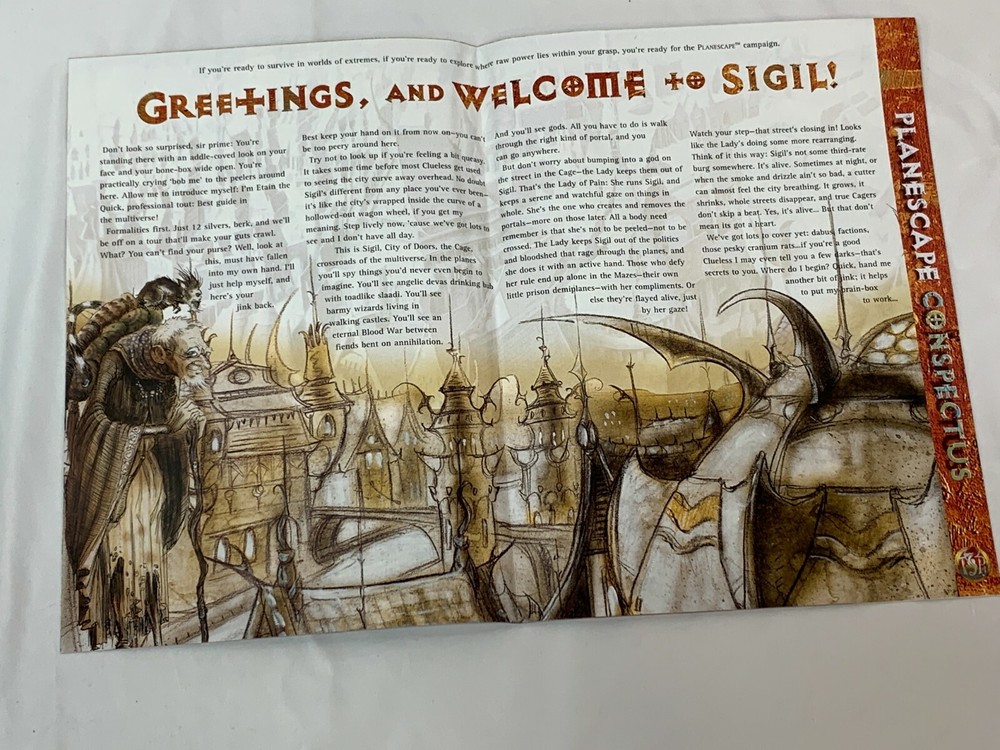 TSR Planescape Plane Scape Conspectus Fold out Poster Map Campaign