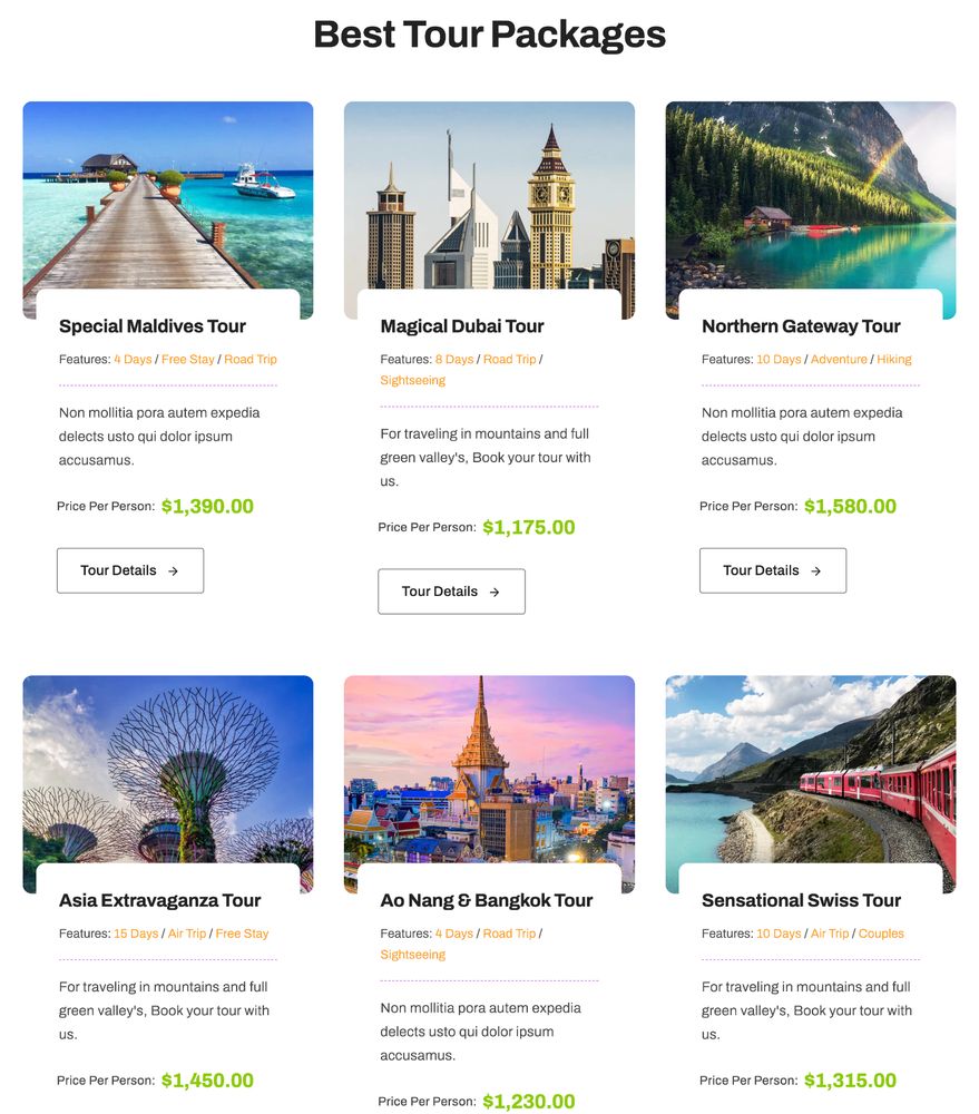 Tour Operator Website Design with Free VPS Web Hosting and Installation