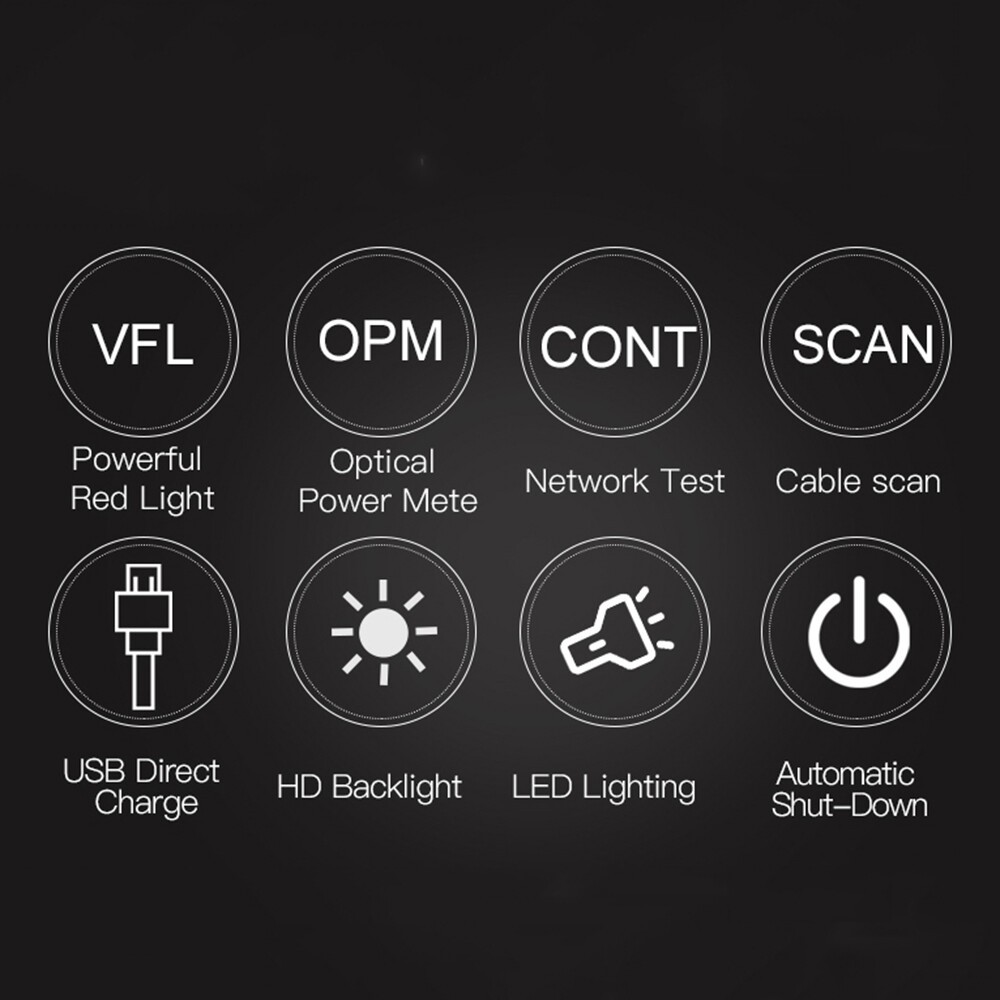 Network RJ45 Line Cable Tester LCD Optical Power Meter Light Source Rechargeable