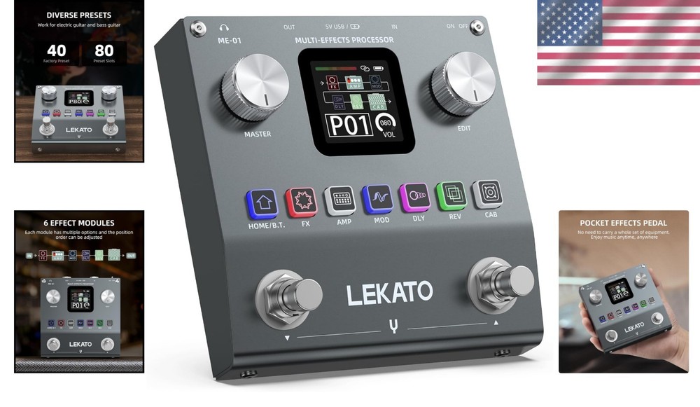 Innovative Bluetooth Guitar Effects Processor with 80 Presets and 3rd IR Support