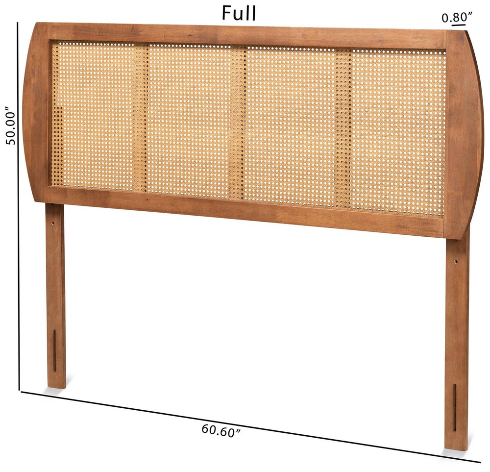 Baxton Studio Harris Ash Walnut Rubberwood Full Headboard