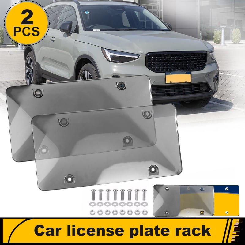 2pcs Unbreakable License Plate Bubble Covers Protector Universal Fitment Shield