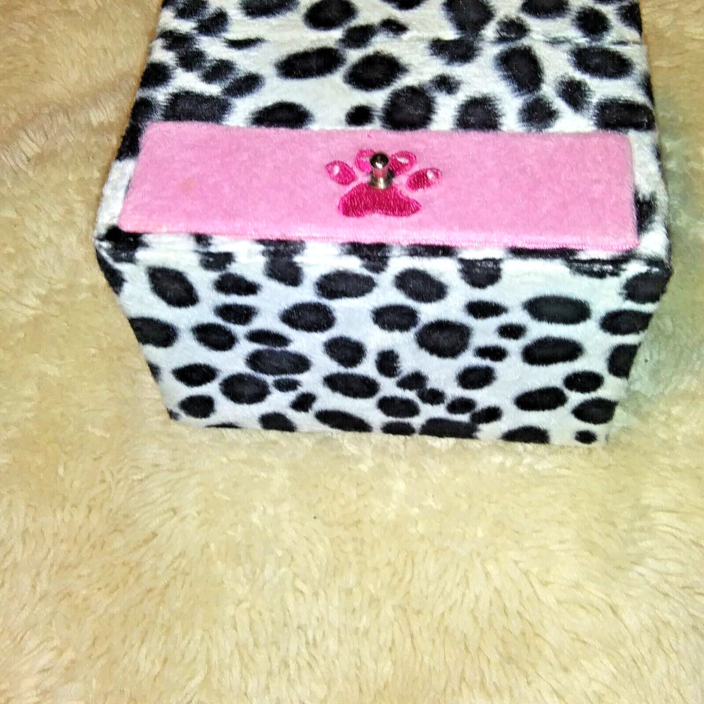 Mirrored Leopard Trinket Jewelry Box with drawer