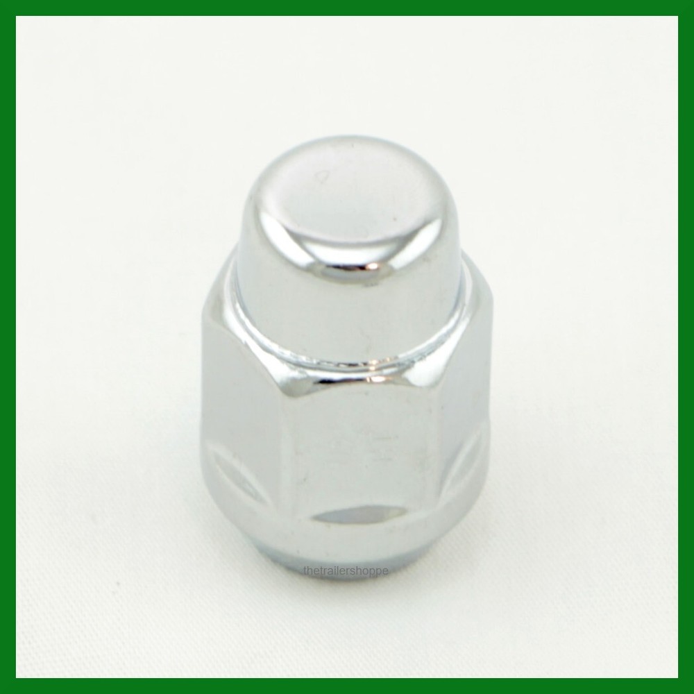Chrome 1/2" Lug Wheel Nut Aluminum Trailer Wheel Rim Acron -5 Piece
