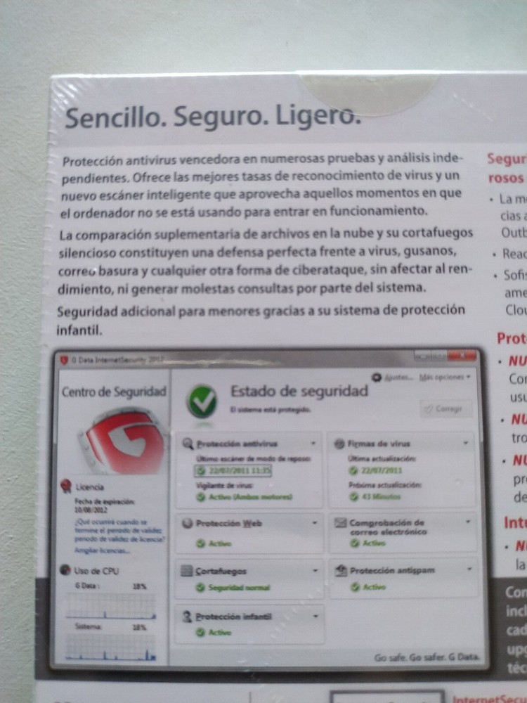 G Data Internet Security 2012 Android 1 Mobile + 1 Año Activation License Key AM