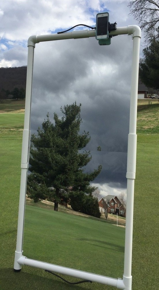 Golf Swing Training Aid 2'x4' Mirror Folds for Easy Transport--Writeable surface