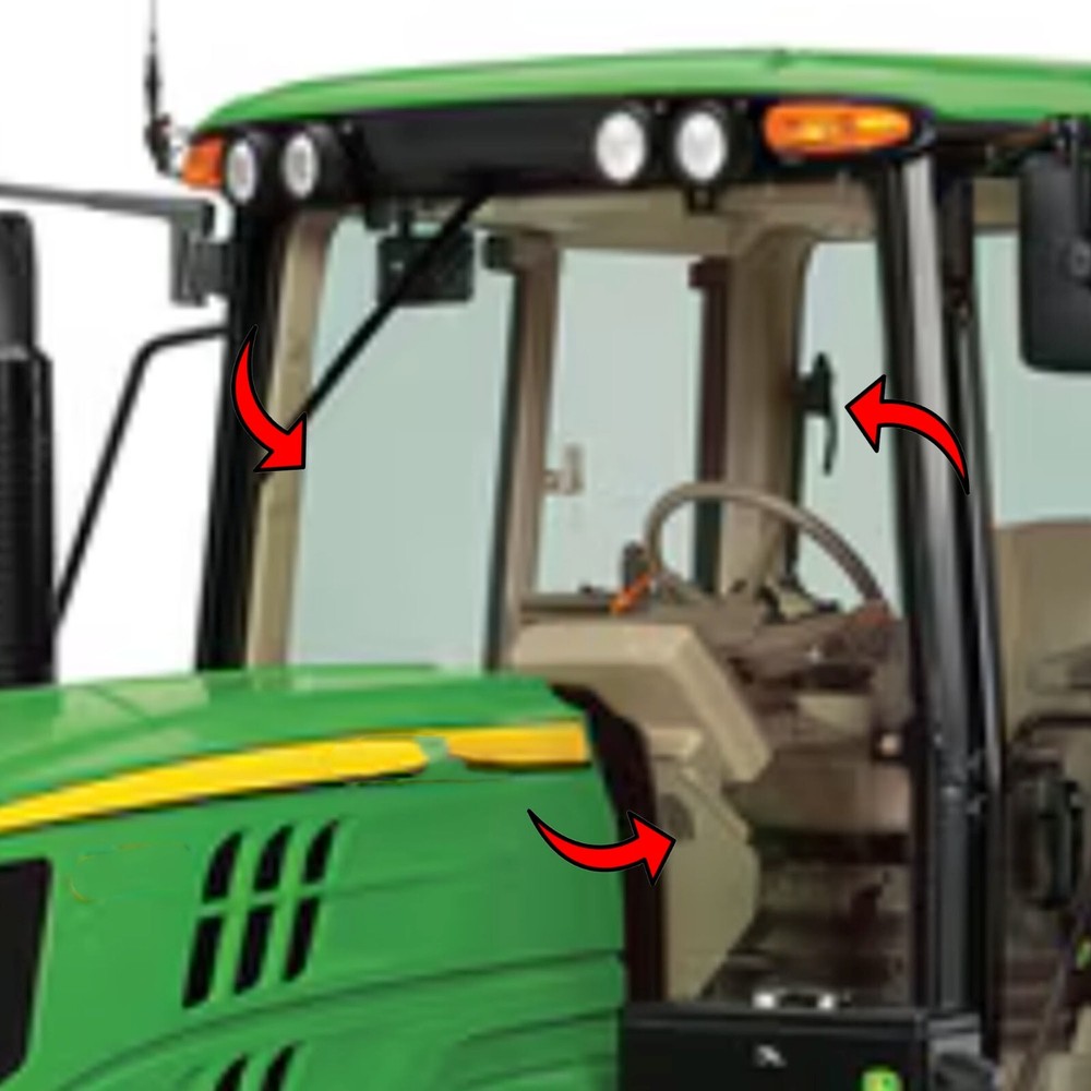 E-L166877 Front Fixed Windshield Glass for John Deere 7130, 7230,+++