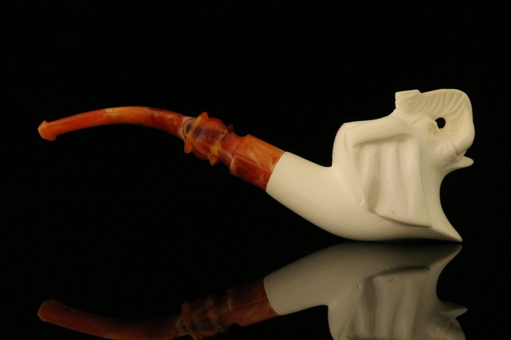 Elephant Block Meerschaum Pipe with fitted case M1440