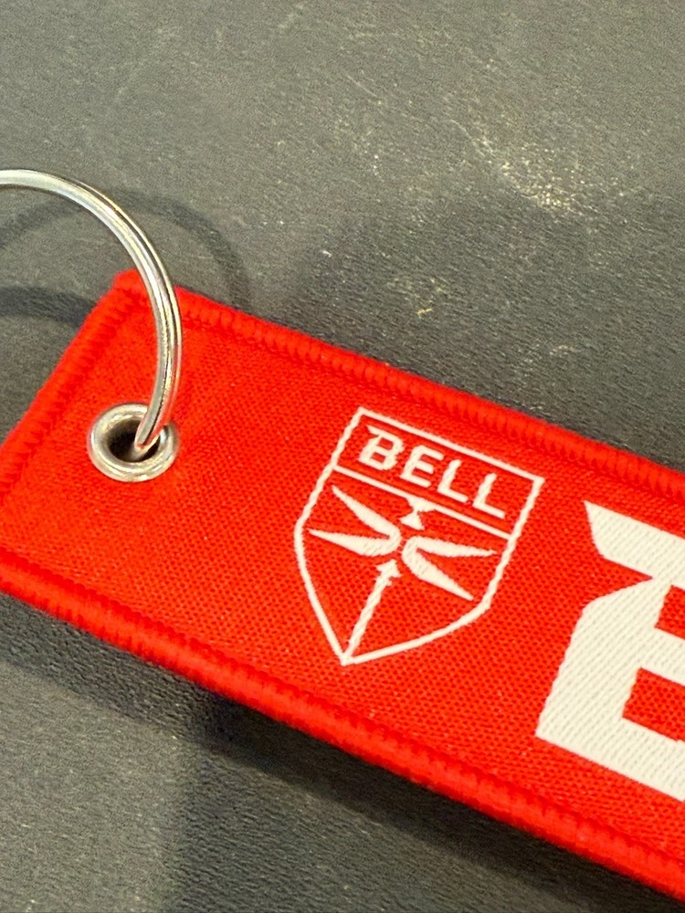 Bell Helicopter "Remove Before Flight" Keytag Dragonfly Logo Key Tag Red