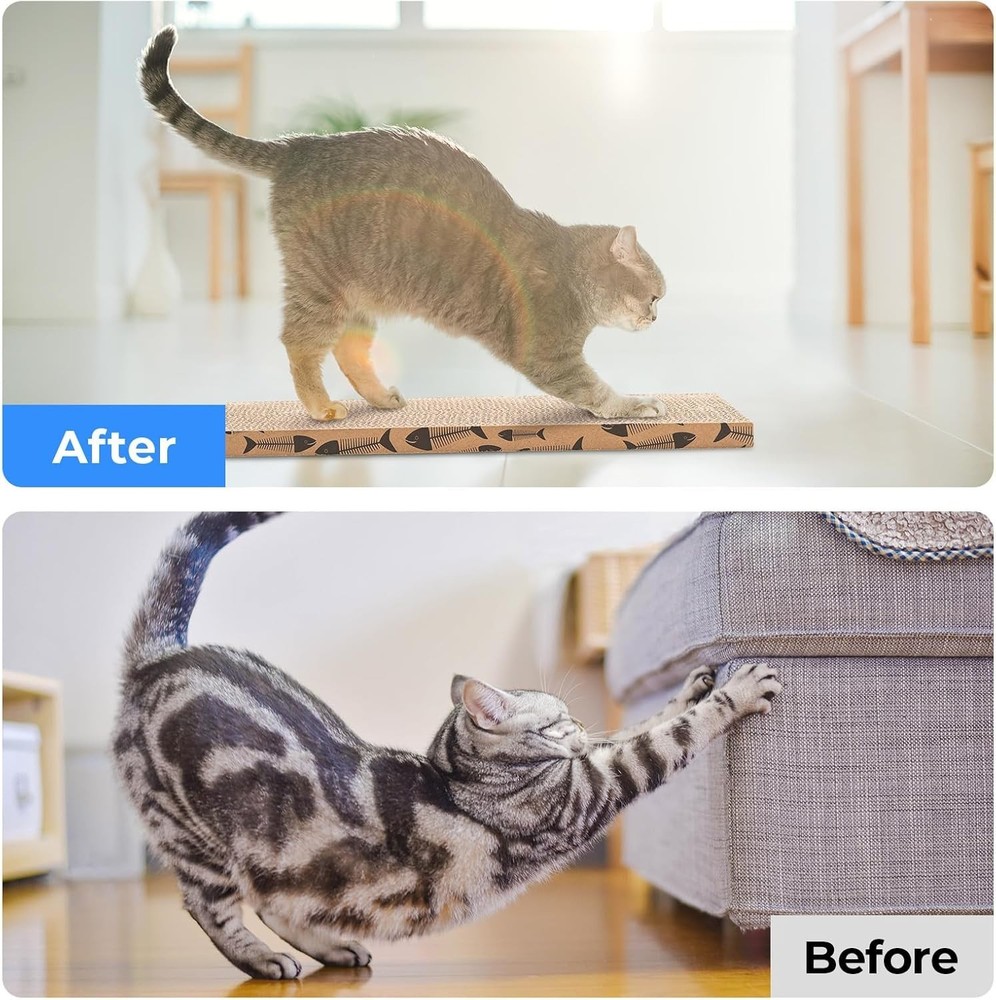 Splicing Cat Scratch Pad for Indoor Cats & Kittens, 2 Pack Cardboard Cat Scratch