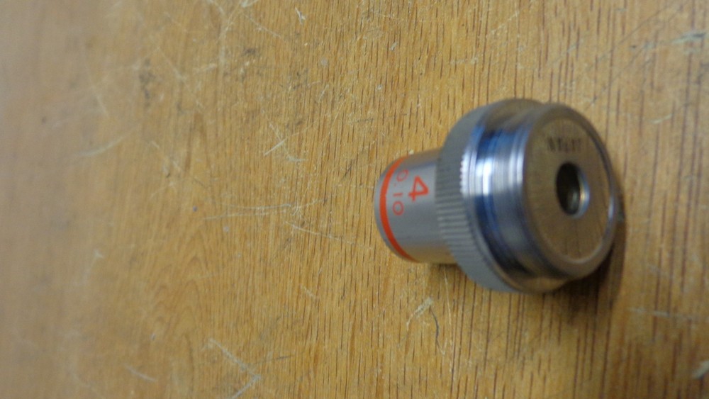 MICROSCOPE OBJECTIVE LENS (F) 4 0.10 red bend