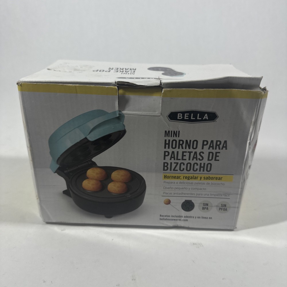 Bella Mini Cake Pops Maker Blue Nonstick Cooking Compact 350w