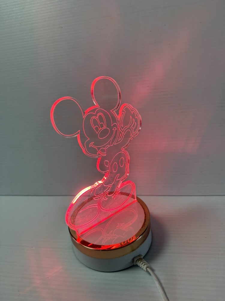 MICKEY MOUSE 3D LED CORDED NIGHT LIGHT ,SHELF/DESK LIGHT DISPLAY MULTI COLOR