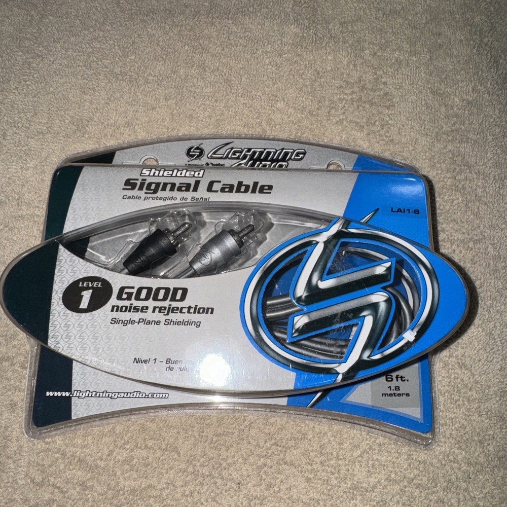 Lightning Audio 6 Ft RCA Shielded Signal Cable LAI1-6 New Good