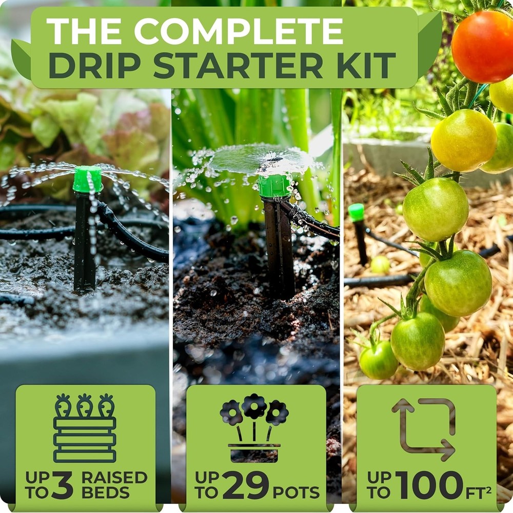 CARPATHEN Drip Irrigation System - Adjustable Complete Drip Irrigation Kit