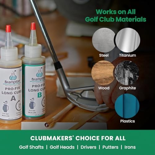 Brampton PRO-FIX Long Cure Golf Epoxy, 20-Min Full-Set Work Life, Extra 8 oz