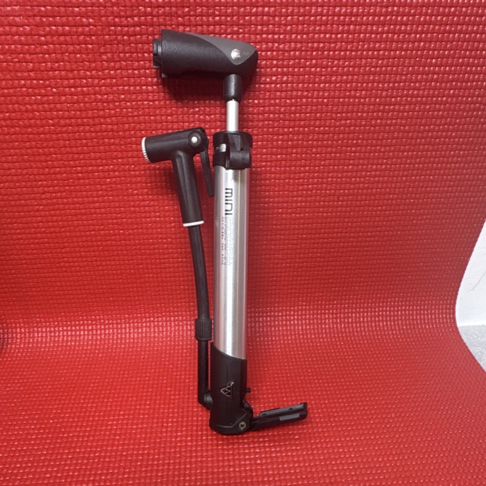 Topeak Mini Morph Compact Bicycle Pump Presta Schrader Silver Black Missing Tip
