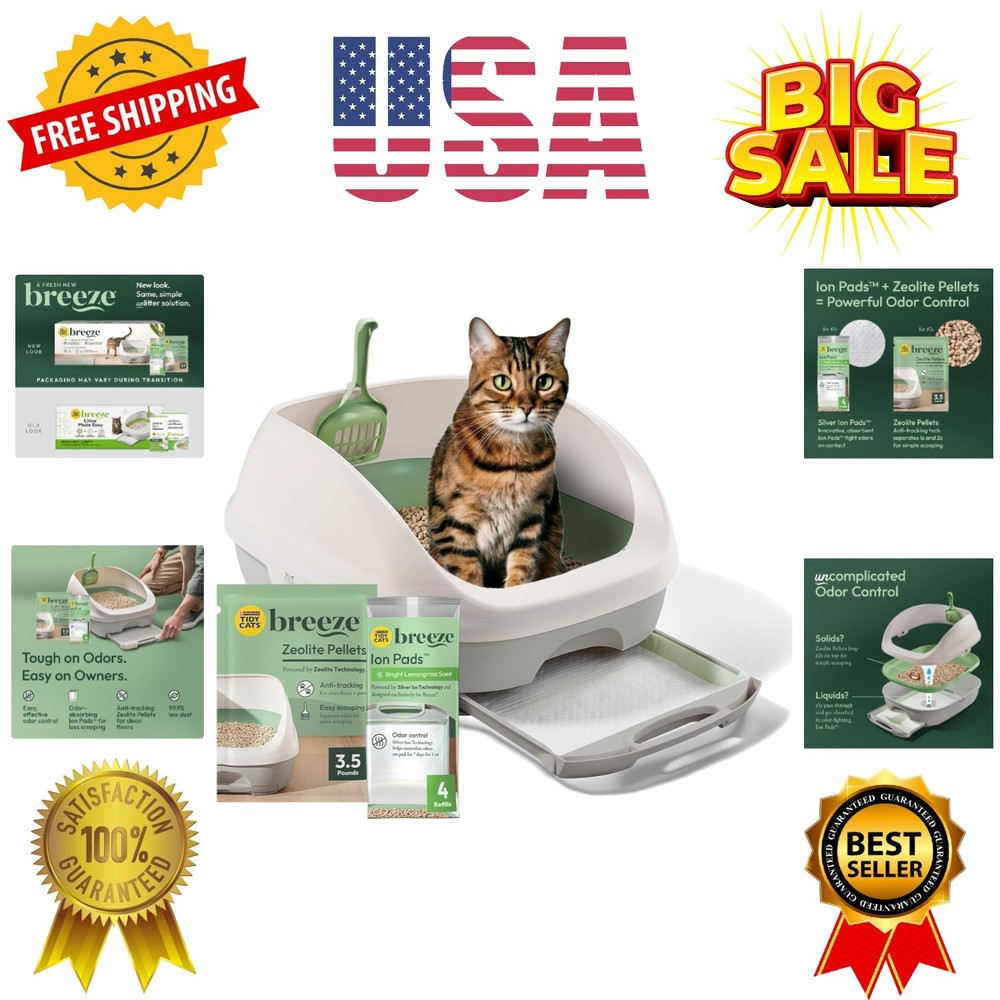 Purina Litter Box System, BREEZE System Starter Kit Litter Box, Litter Pellet...