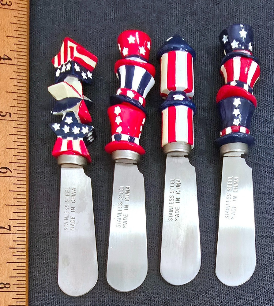 Patriotic 4pc Spreader Knife Lot + Extras