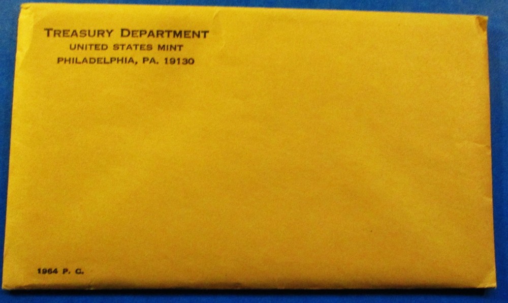 1964 PROOF SET WITH ENVELOPE AND COA.