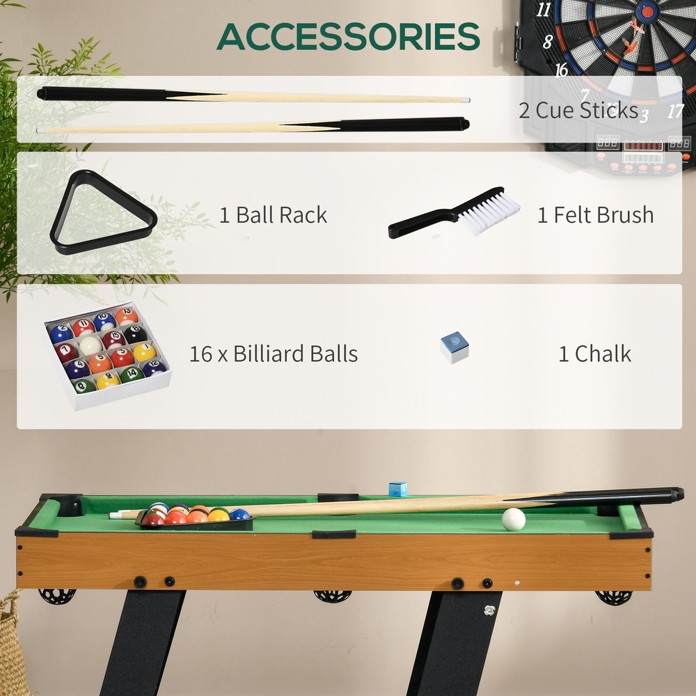 40'' Mini Pool Table Set Tabletop Billiards Game, Easy Folding with Cues