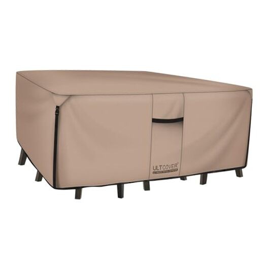 ULTCOVER Funda rectangular resistente para Rectangular 126 x 74 pulg. Marrón