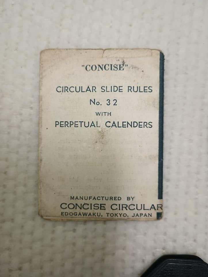 VINTAGE ANTIQUE CONCISE CIRCULAR SLIDE RULE No. 28
