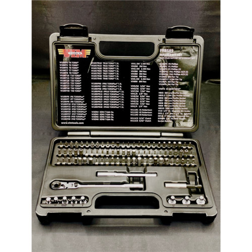 VIM Tools 89 Piece Master Bit Set with 1/4 Inch Flex Ratchet (Includes RFB400K)