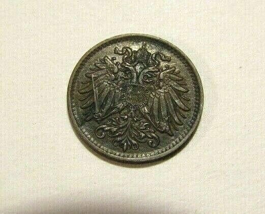 Austria 1893 1 Heller Old Coin