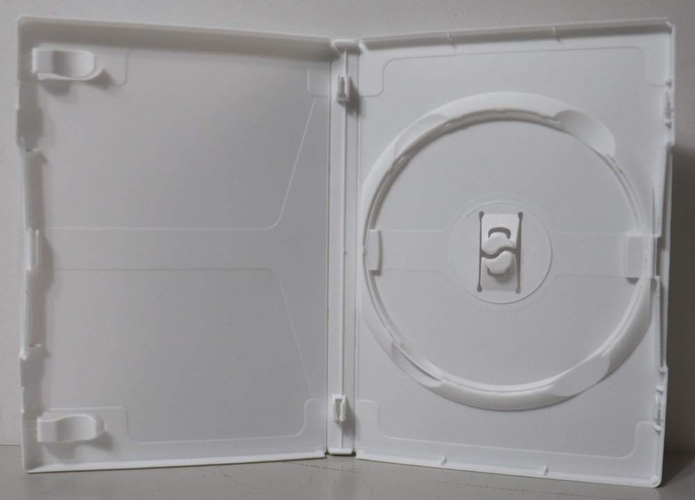 Genuine Amaray Eco-Lite 1-Disc Single 14mm White DVD Replacement Case Shell NEW