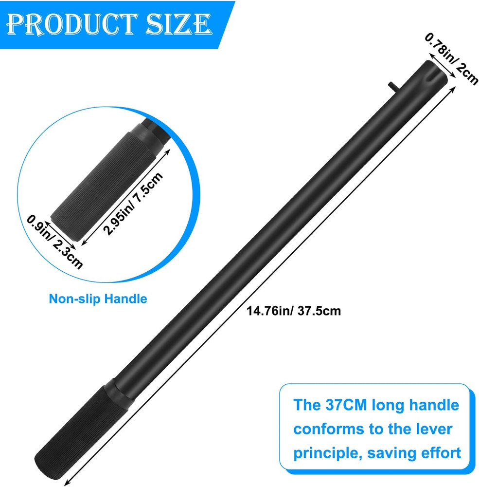 Horizontal Hydraulic Jack Handle Replacement for Floor Jacks (Black)