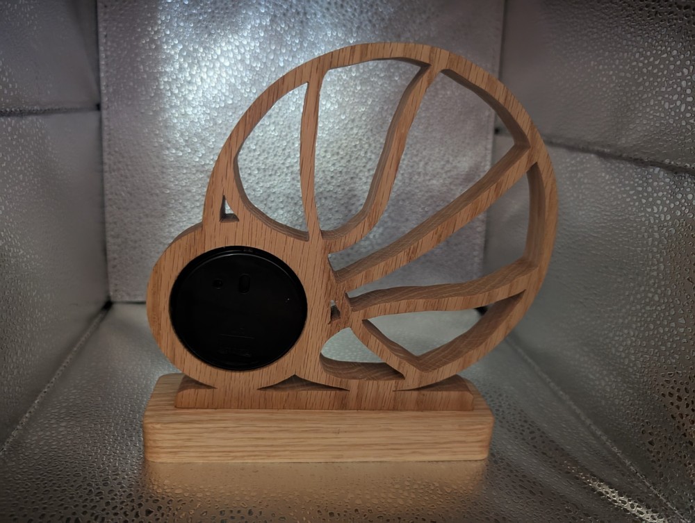 handmade scrollsawn Basketball Clock