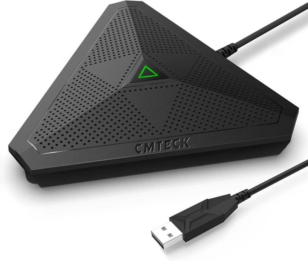 CMTECK Conference USB Microphone, Mute Button, Omnidirectional Condenser Boundar
