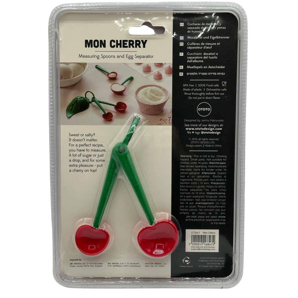OTOTO Mon Cherry Measuring Spoons and Egg Separator ~ GREAT GIFT ~ NWT