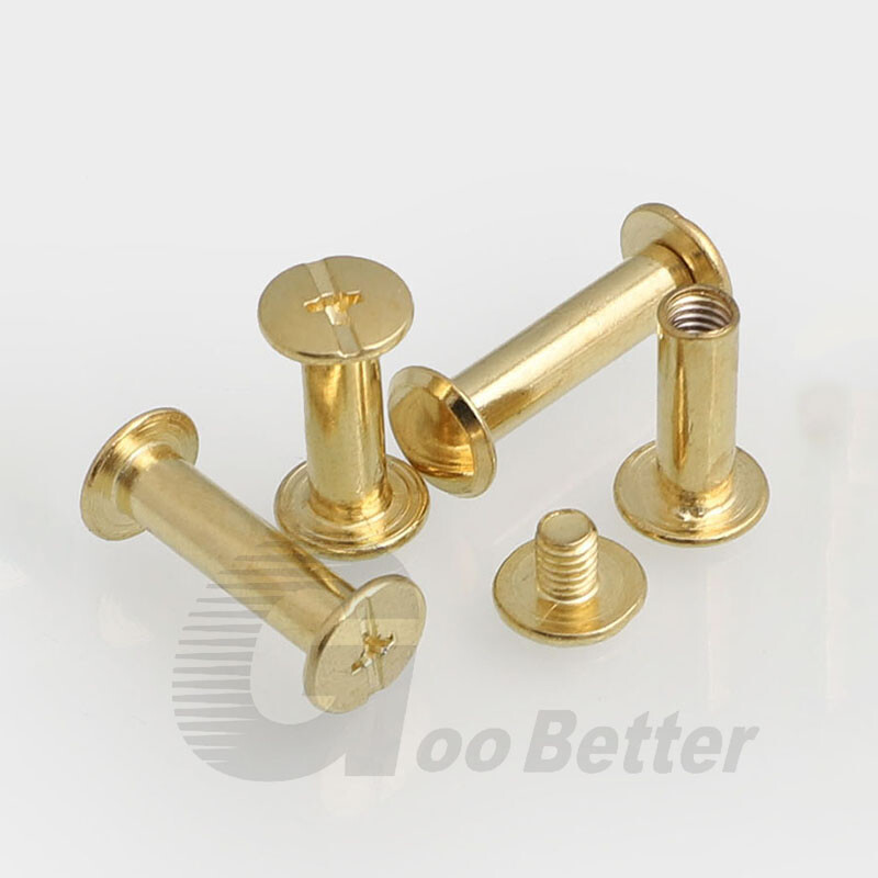 M5 Belt Screws Chicago Screws Leather Craft Stud Bind Rivet Copper Plating