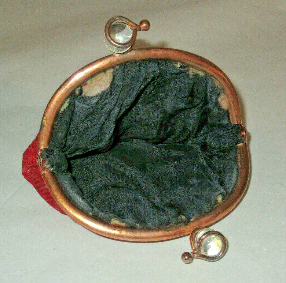 Vintage Antique Coin Purse Bag copper frame