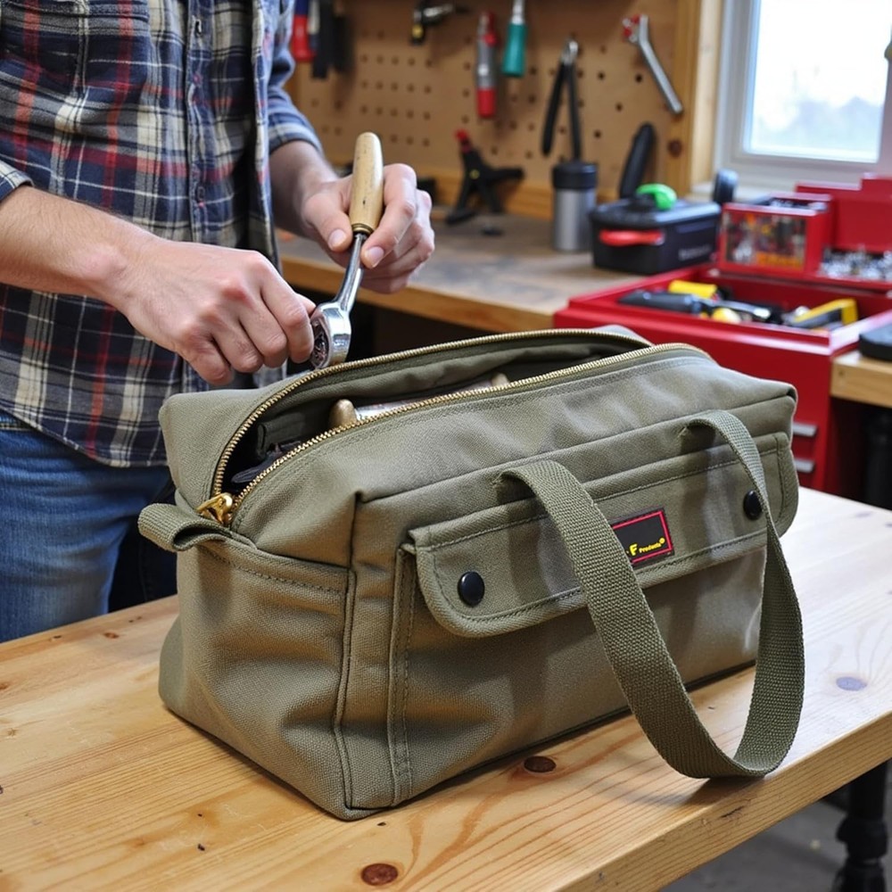 Versatile Water-Resistant Duffle Bag - Heavy-Duty, Adjustable Strap, Olive Green