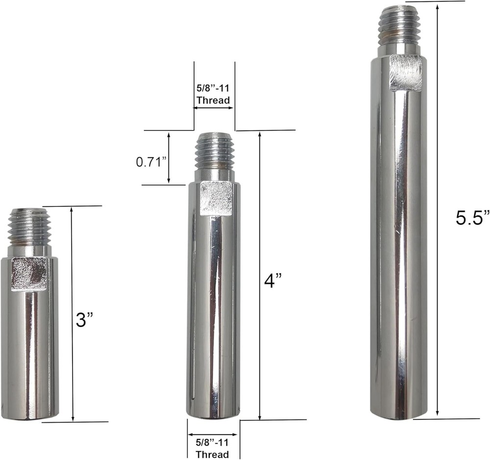 5/8"-11 Thread Angle Grinder Extension Shaft Buffer Backing Plate,3" 4" & 5.5...