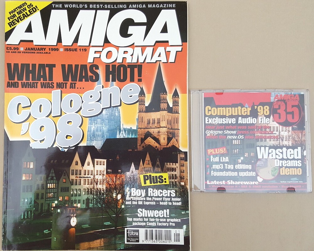 Amiga Format Magazine w/CD ©Jan.1999 Cologne'98 WebDesign2 Polataa Game +MORE