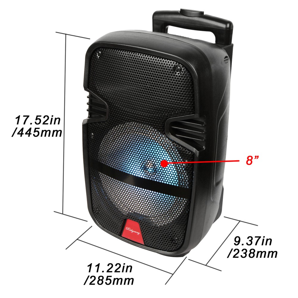 PA Audio System 8'' Bluetooth Speaker Sub woofer Microphone Remote Control Party
