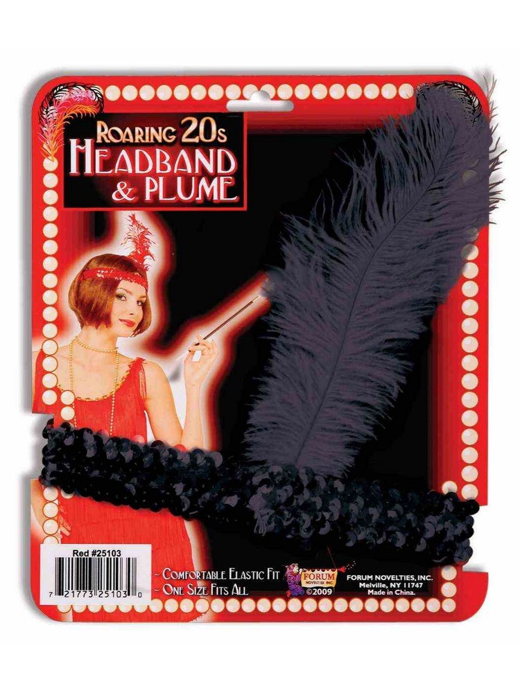 Black Sequin Flapper Headband - Rubie's
