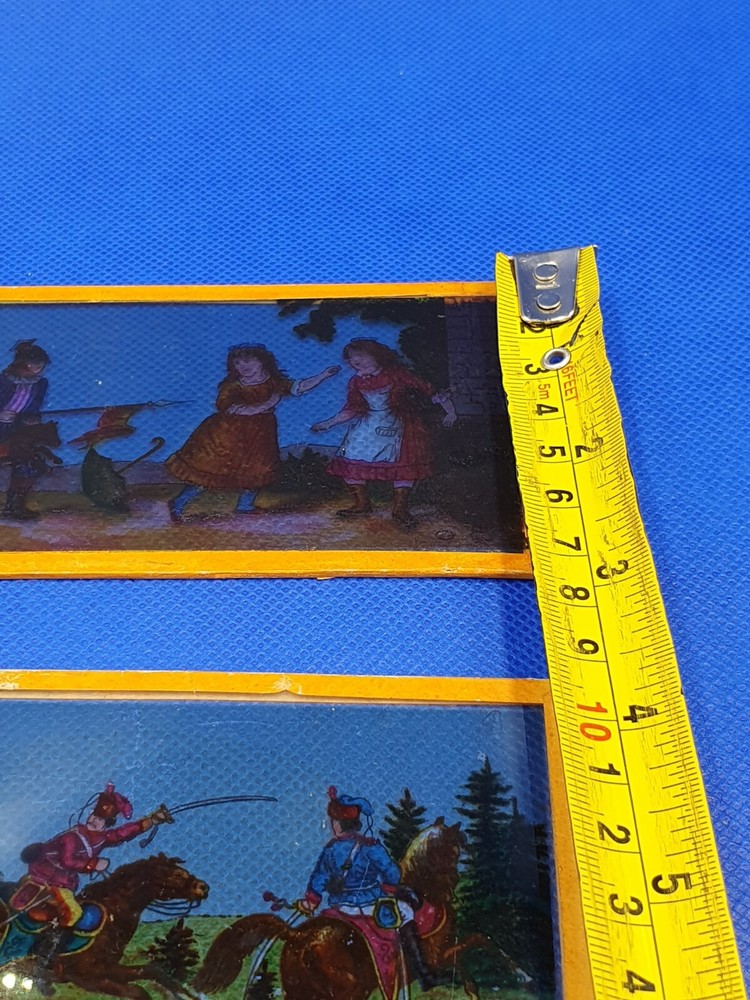 5 Vintage Glass Panoramic Magic Lantern Slides