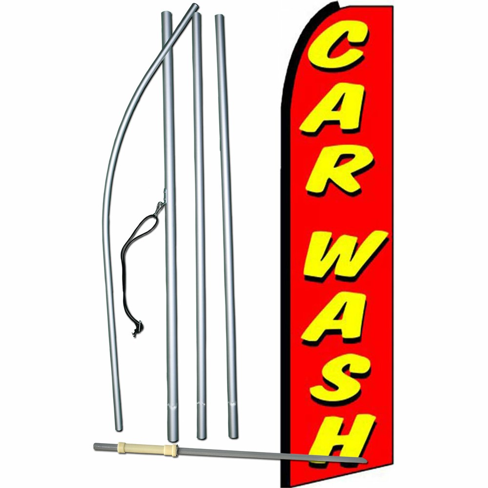 Car Wash Flag Flutter Feather Banner Swooper Bundle Kit