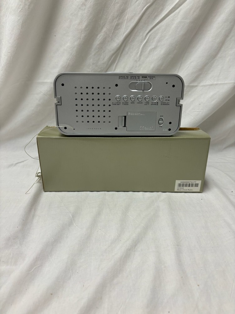 New Levenger Mesh Clock Radio Gray