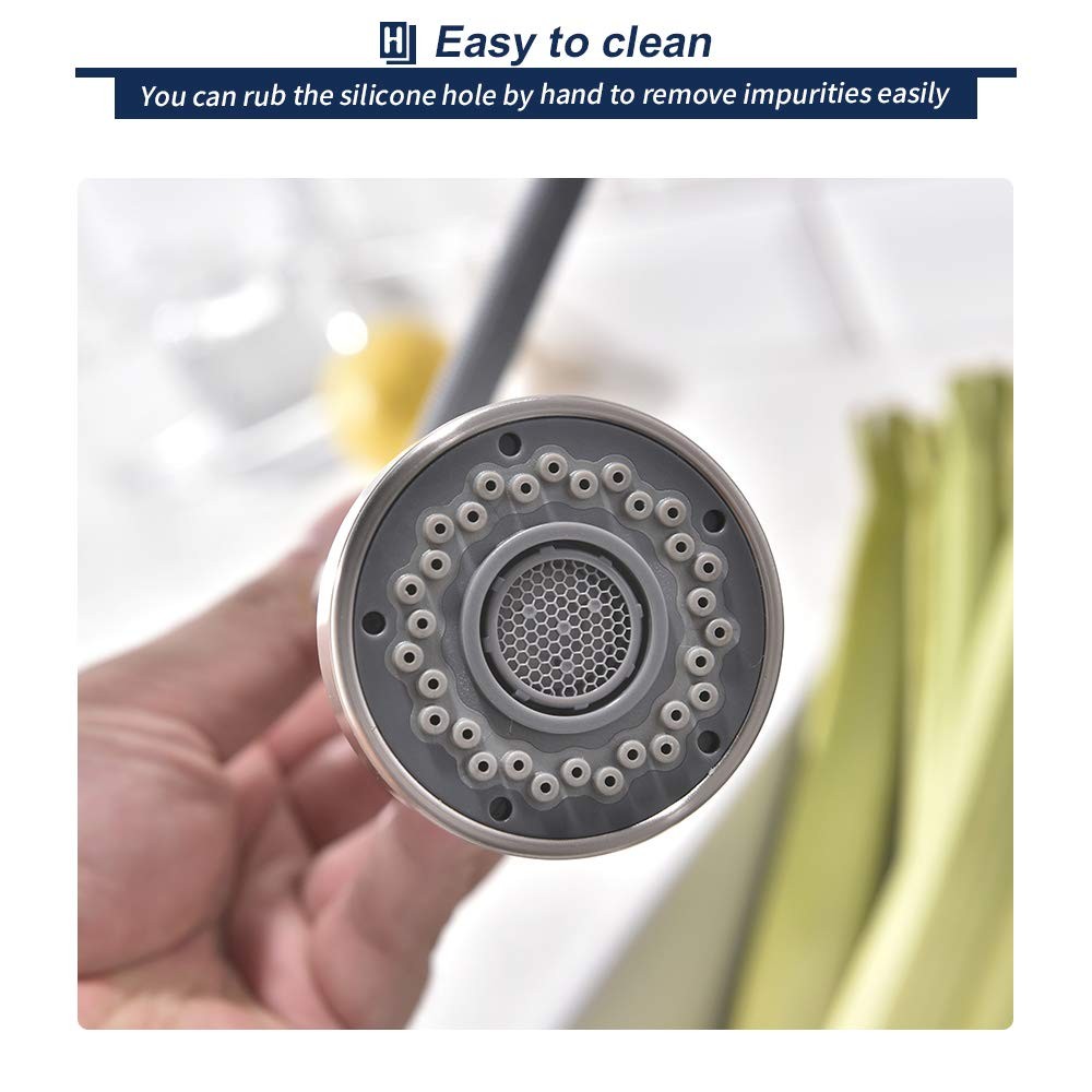 HOMELODY Pull Down Faucet Replacement, 2 Functions Sprayer Brushed Nickel