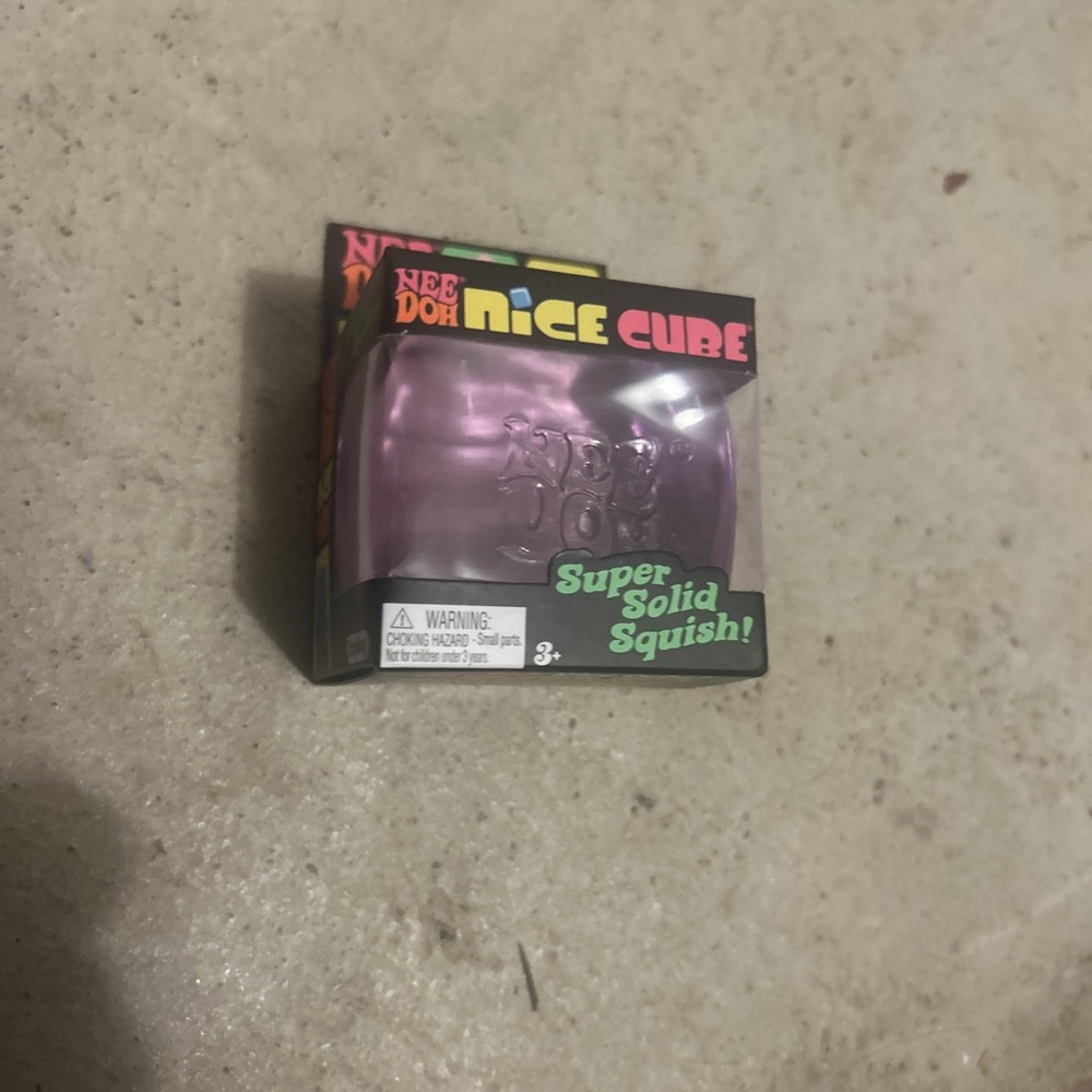 Nee Doh Nice Cube - Super Solid Squish! (Purple) - Brand New/Factory Sealed!